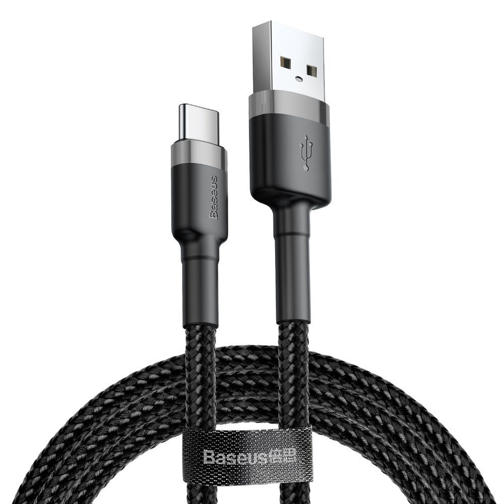 Baseus Cafule Cable Durable Nylon Cable USB / USB-C QC3.0 2A 2M Black-Grey (CATKLF-CG1)eng