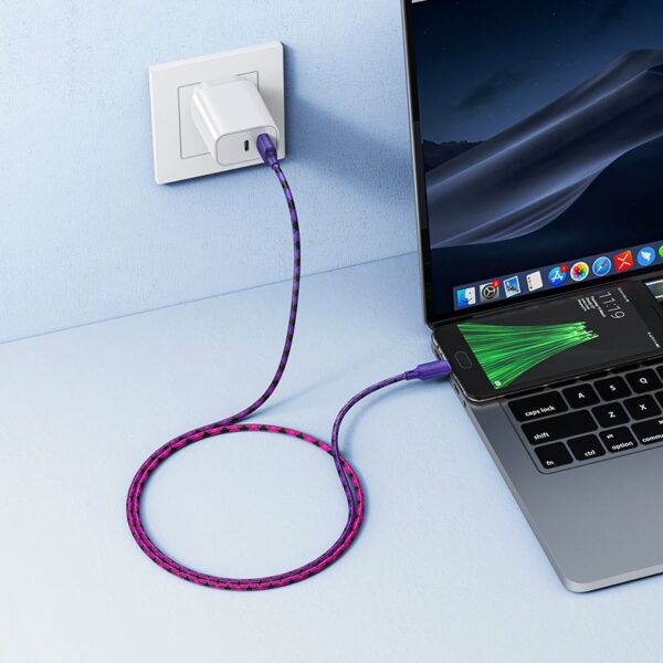 Cable USB A to Micro USB Hoco 2,4A 1 m X116 gradient purple