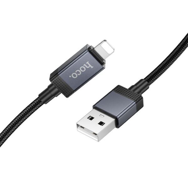 62eb739e04fcaf424a85b1e82bd02a66 Cable USB A to Lightning Hoco 2,4A with display 1 m X118 black