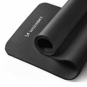 63711_3 Wozinsky exercise mat 181 x 63 x 0.9 cm thick gymnastic yoga mat blackeng