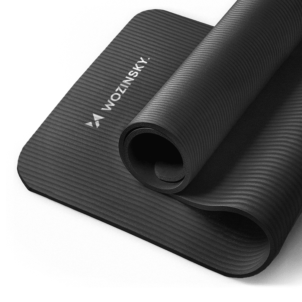 63711_3 Wozinsky exercise mat 181 x 63 x 0.9 cm thick gymnastic yoga mat blackeng