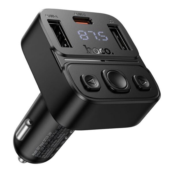 Car transmitter bluetooth Hoco USB A + USB C QC PD 35W E87 black