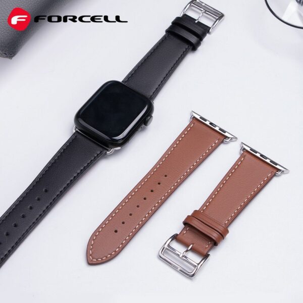 73d9a50ab5e6e94088b414378087f659 FORCELL F-DESIGN FA20 eco leather strap for APPLE Watch 38 / 40 / 41 mm brown