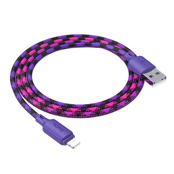 Cable USB A to Lightning Hoco 2,4A 1 m X116 gradient purple