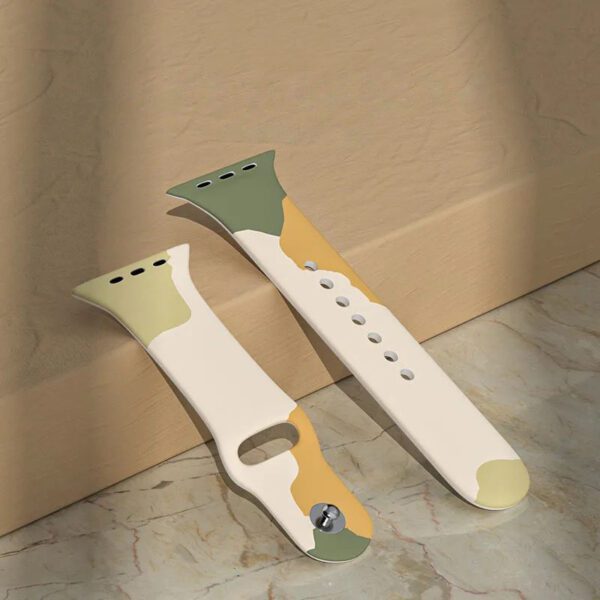 77759_7 Silicone Strap Moro Watch Bracelet Band for Apple Watch 42 / 44 / 45 / 49 mm - Pattern 1eng