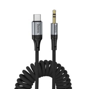 Cable AUX Jack 3,5 mm to USB C Hoco 1,5 m UPA33B black