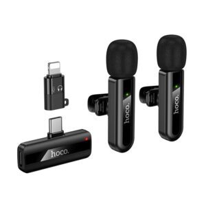 Wireless double microphone Lightning / USB C Hoco L20A black