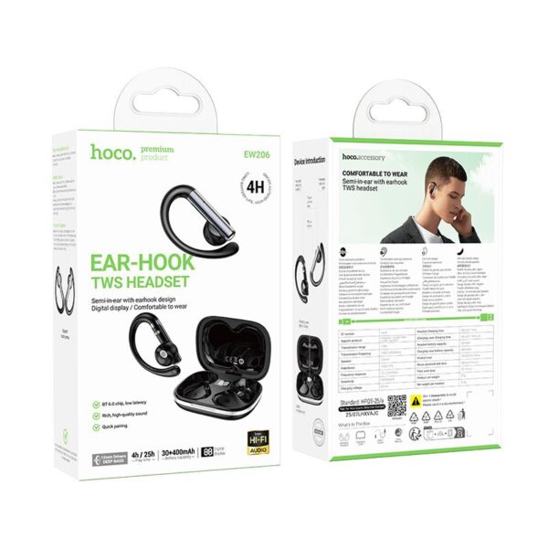 9e6be6981712c2dedabdd92b644e1c87 Wireless earphones Hoco TWS EW206 black