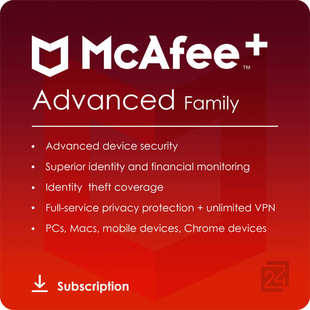 Advanced-f Mcafee+ Advanced  (Ηλεκτρονική Άδεια)