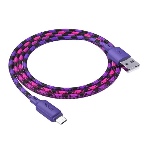 Cable USB A to Micro USB Hoco 2,4A 1 m X116 gradient purple