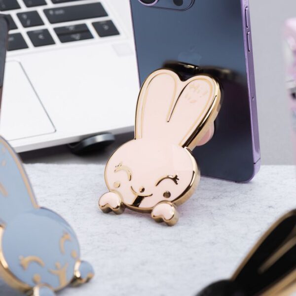 Phone stand RABBIT - stick-on - pink