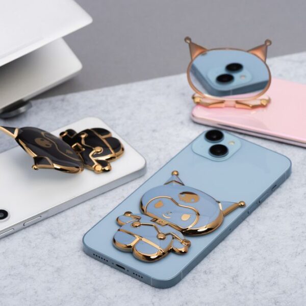 Phone stand DOLL - stick-on - czarny