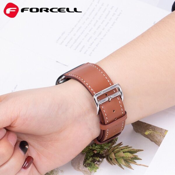 c1dd16b01dc463c2a9e118b58766d14d FORCELL F-DESIGN FA20 eco leather strap for APPLE Watch 42 / 44 / 45 / 49 mm brown