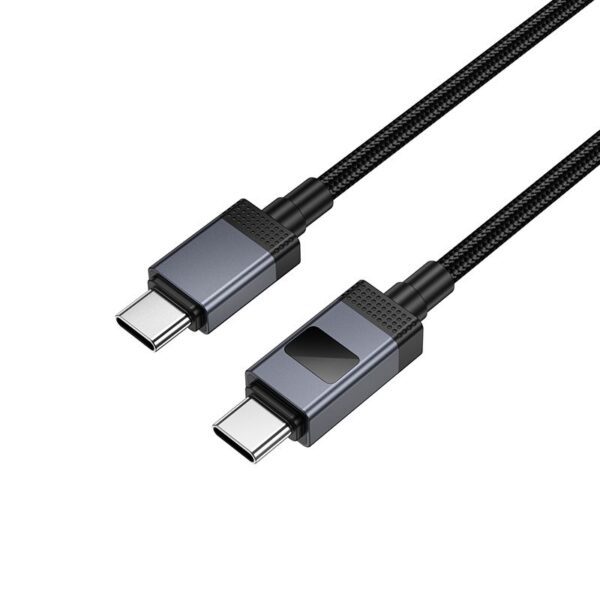 cc16b88c0e3b143081bed8b17e0d7643 Cable USB C to USB C Hoco 3A 60W with display 1 m X118 black