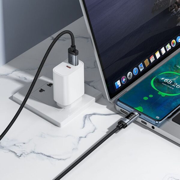 Data Cable with digital display USB A to USB C Hoco PD 6A 240W 1,2 m U148 black