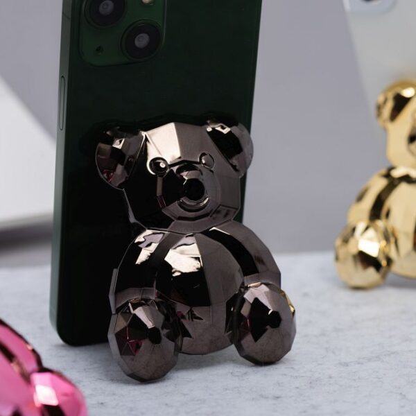 Phone stand BEAR - stick-on - black