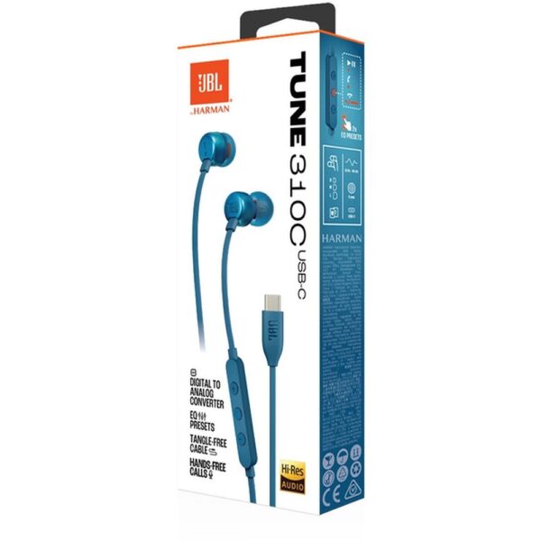 Wire earphones USB C JBL Tune 310C blue