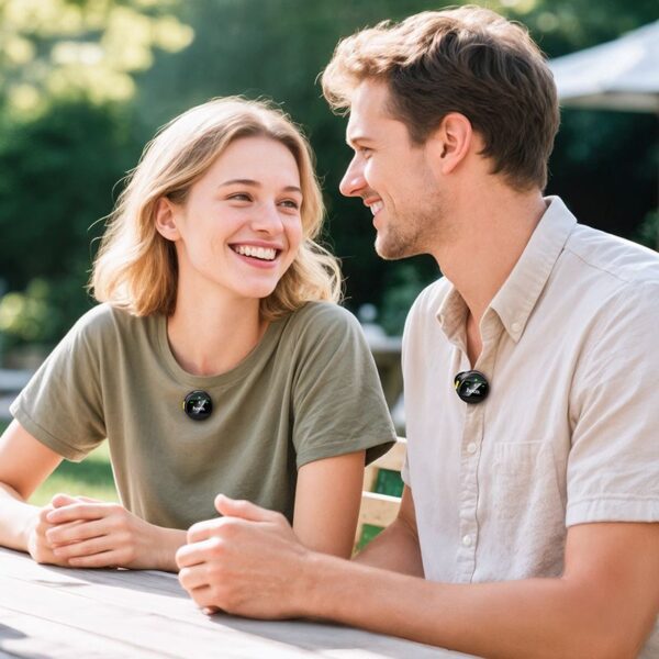 Wireless microphones 2in1 Lightning / USB C Hoco L22 black