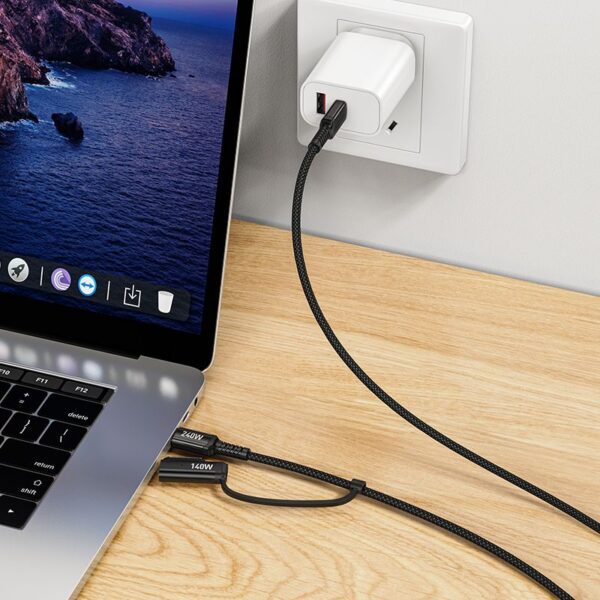 fd97f6138e20220b361531e4dfcbe12a Cable 2in1 USB C to USB C / Mag3 Hoco 240W 1,8 m U142 black