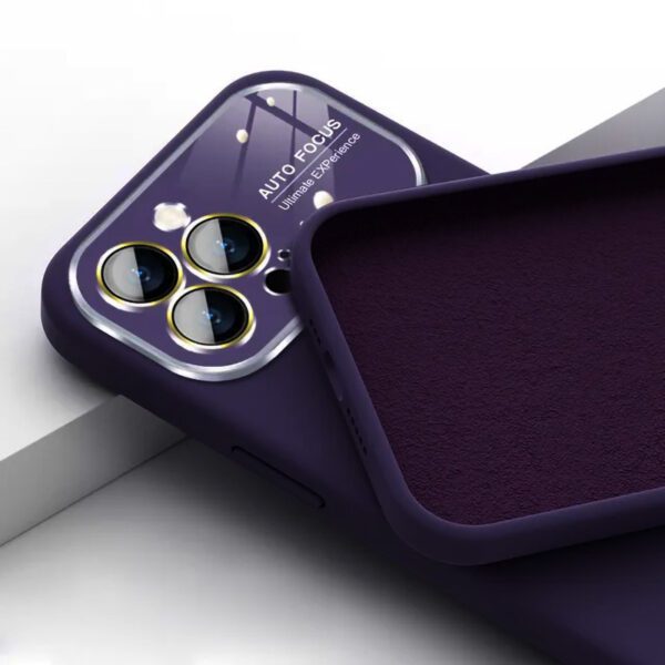 Soft Silicone Lens Case for Iphone 12 purple