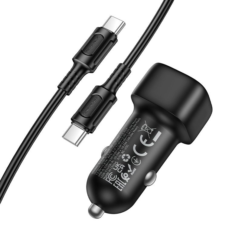 foto_add-321222 Borofone Car charger BZ34B Cloud - USB + Type C - QC 3.0 PD 38W with Type C to Type C cable black