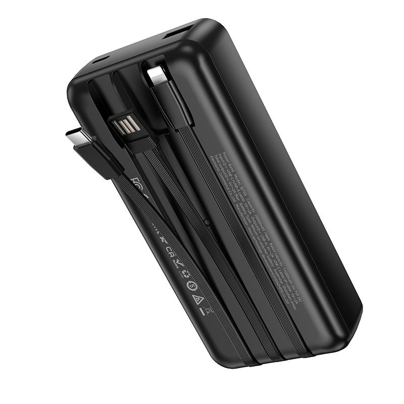foto_add-321321 Borofone Power Bank 20000mAh BJ79A Clever - USB - with Type C and Lightning cables black