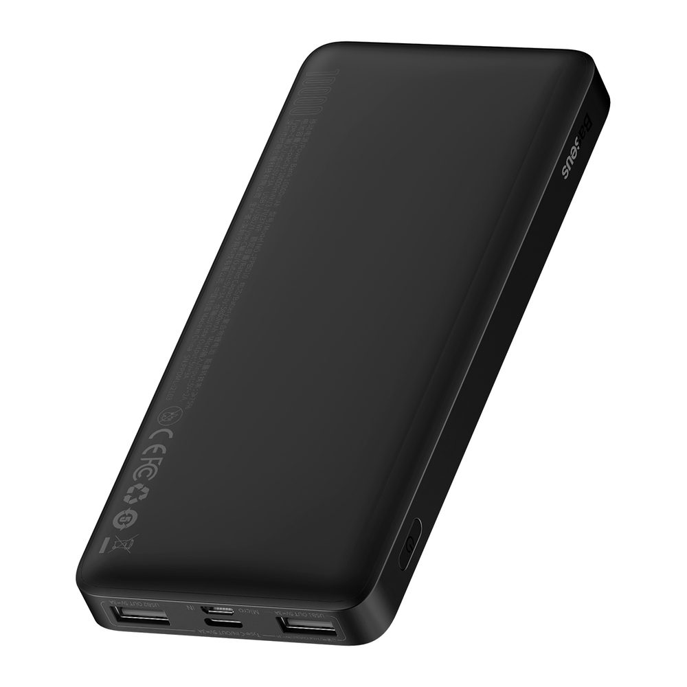 Baseus Bipow powerbank with display 10000mAh 15W black (Overseas Edition) + USB-A - Micro USB cable 0.25m black (PPBD050001)eng