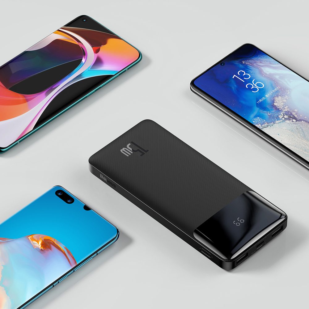 Baseus Bipow powerbank with display 10000mAh 15W black (Overseas Edition) + USB-A - Micro USB cable 0.25m black (PPBD050001)eng