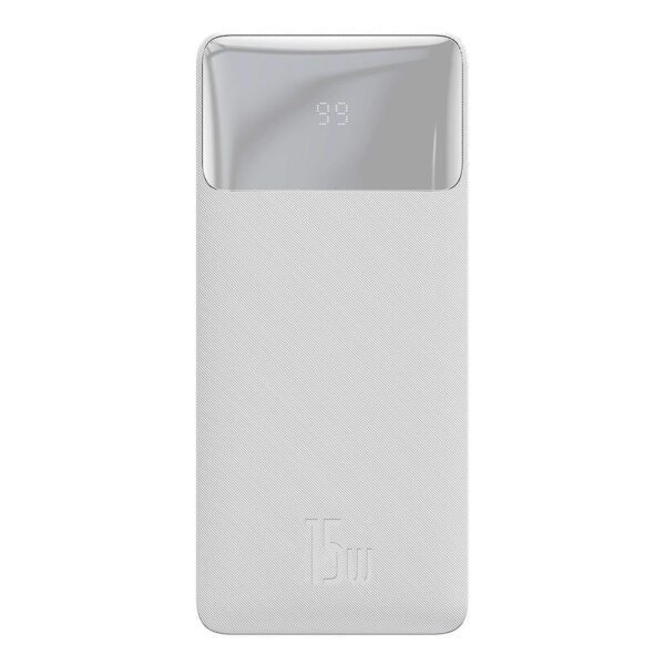 Baseus Bipow powerbank with display 10000mAh 15W white (Overseas Edition) + USB-A - Micro USB cable 0.25m white (PPBD050002)eng