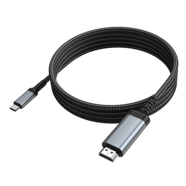 Screen mirroring cable USB C to HDMI Hoco 4K 30Hz 1,8 m UA43 metal gray
