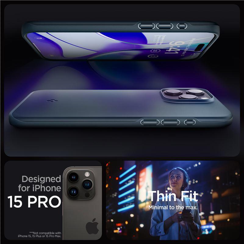 Spigen Thin Fit iPhone 15 Pro Case - Navy Blueeng