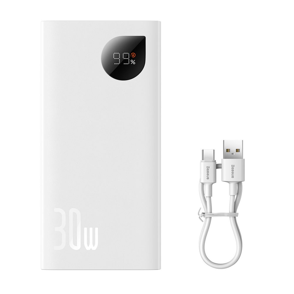 155486_1 Baseus Adaman2 power bank with digital display 2x USB-A / 1x USB-C 10000mAh 30W - whiteeng