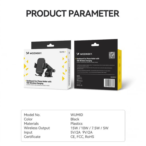 170833_8 Wozinsky WUMID phone holder with 15W inductive charger for car dashboard - blackeng