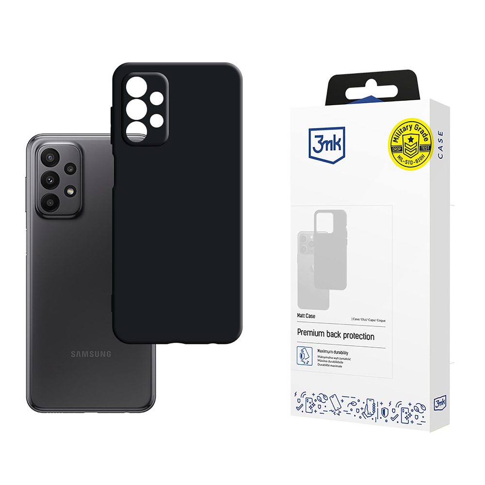 173207_1 3mk Matt Case for Samsung Galaxy A23 / A23 5G - blackeng
