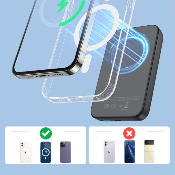 Joyroom JR-W020 20W 10000mAh MagSafe powerbank + USB-A - USB-C 0.25m cable - blackeng