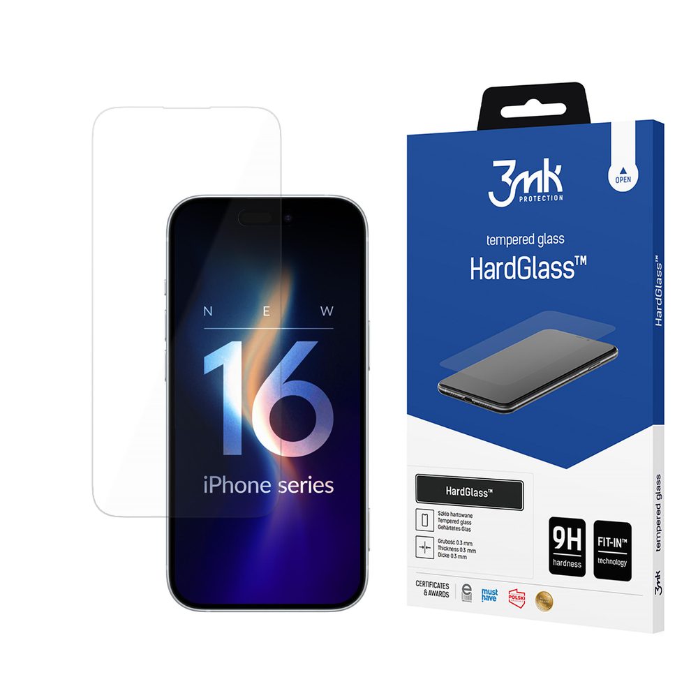 181199_1 Tempered glass 3mk HardGlass for iPhone 16 Pluseng