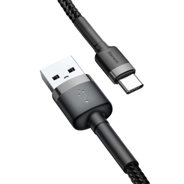 Baseus Cafule Cable durable nylon cable USB / USB-C QC3.0 2A 2M black-gray (CATKLF-CG1)eng