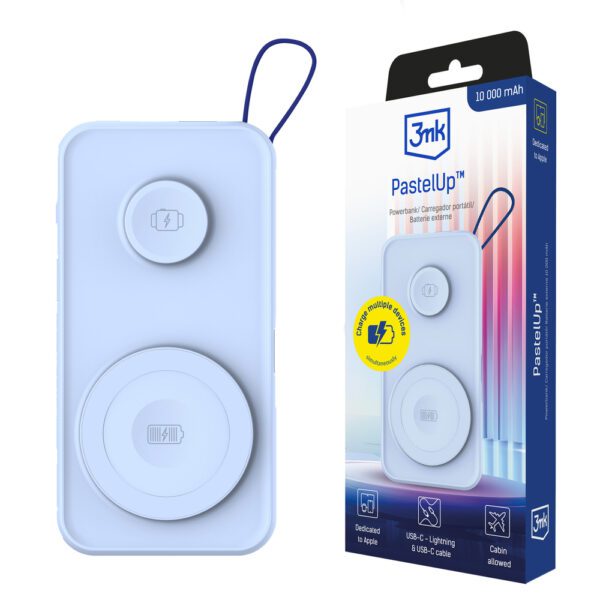 182089_1 Powerbank 3mk PastelUp 10,000mAh 22.5W USB 1A1C - blueeng