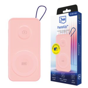 Powerbank 3mk PastelUp 10,000mAh 22.5W USB 1A1C - pinkeng