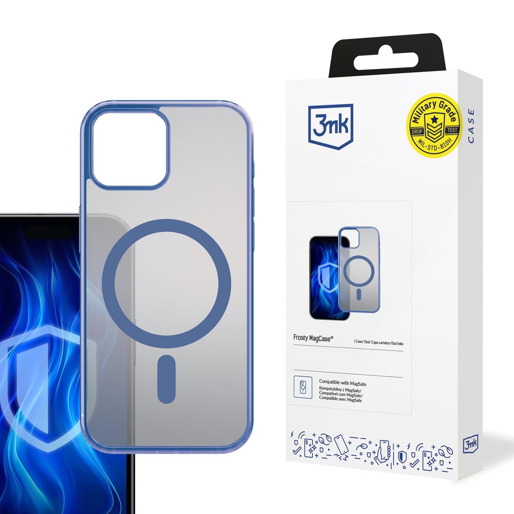 182429_1 3mk Frosty MagCase Blue Case for Apple iPhone 14 - Transparenteng