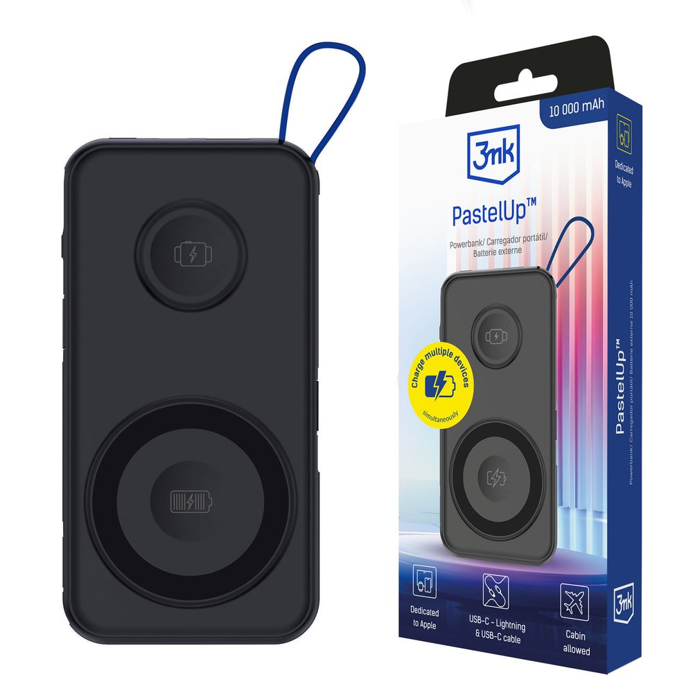 182455_1 Powerbank 3mk PastelUp 10,000mAh 22.5W USB 1A1C - blackeng