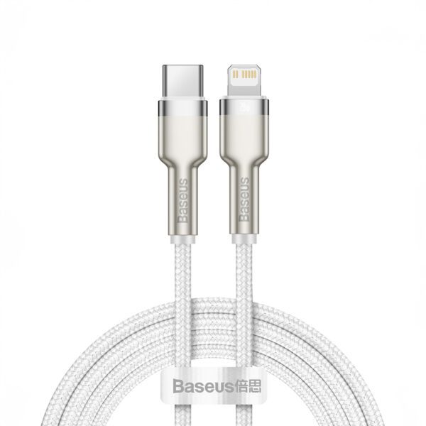 Baseus Cafule Series Metal Data USB-C / Lightning 20W PD cable 1 m - whiteeng