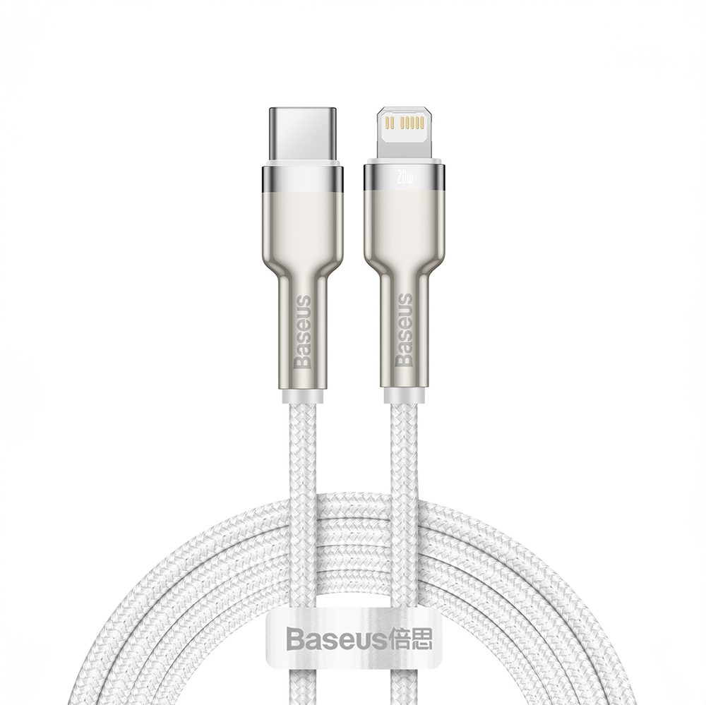 Baseus Cafule Series Metal Data USB-C / Lightning 20W PD cable 1 m - whiteeng