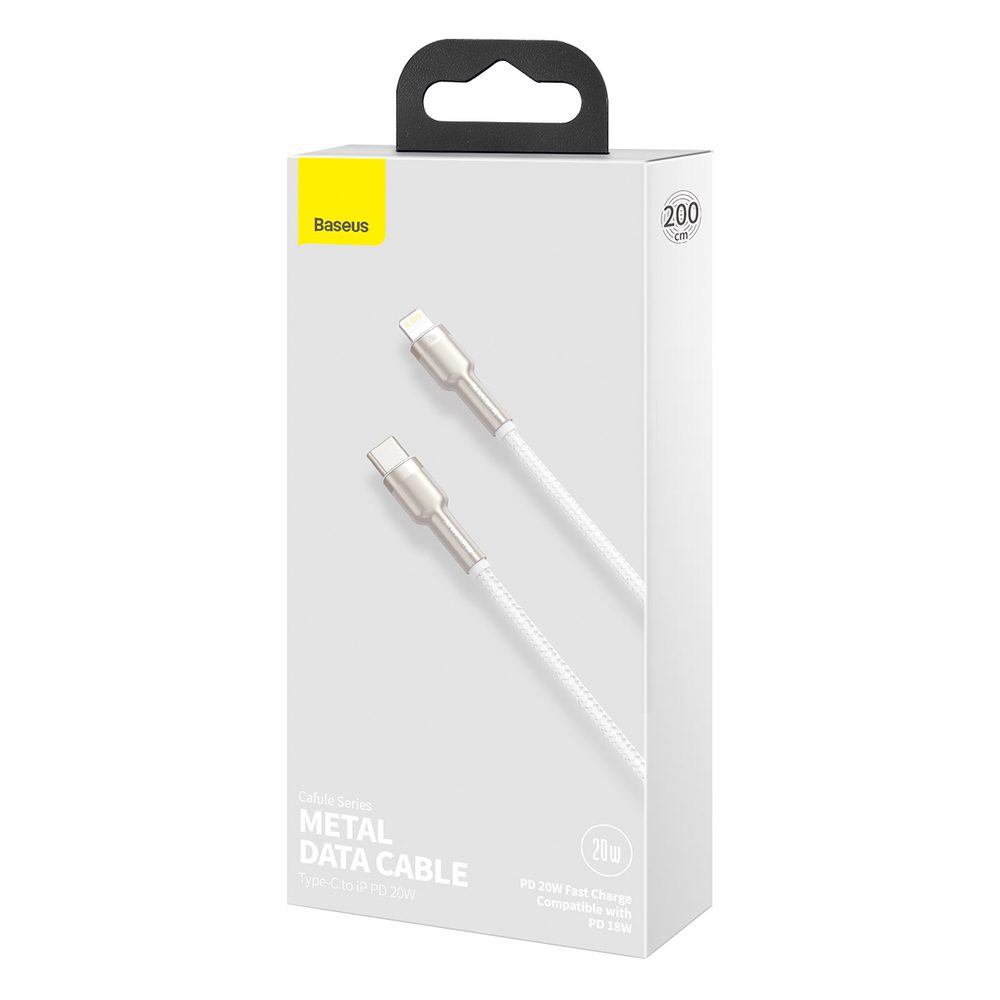 Baseus Cafule Series Metal Data USB-C / Lightning 20W PD cable 1 m - whiteeng