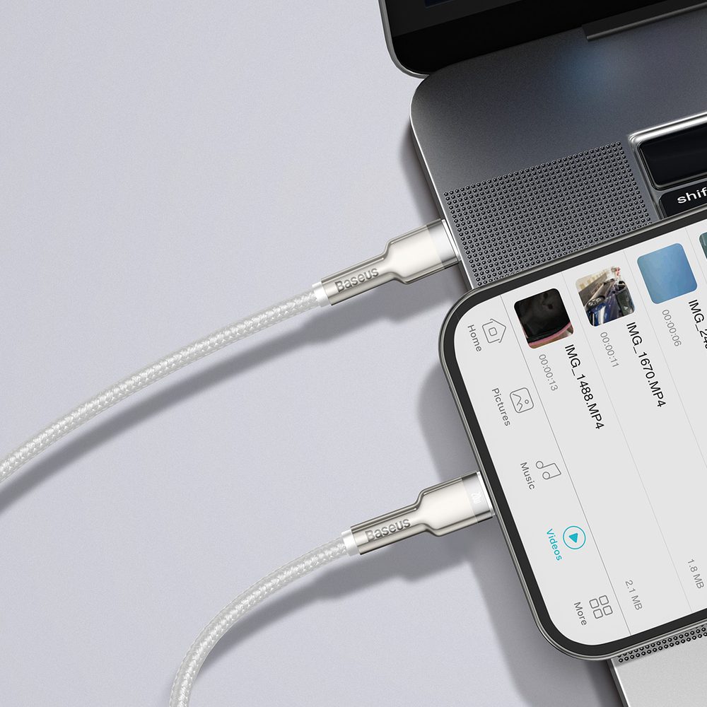 Baseus Cafule Series Metal Data USB-C / Lightning 20W PD cable 1 m - whiteeng
