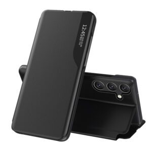 Eco Leather View Case for Samsung Galaxy S25 with Flip Stand - Blackeng