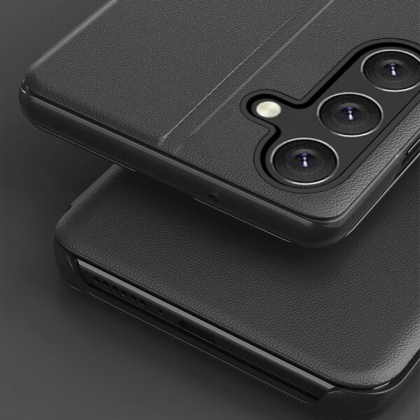 Eco Leather View Case for Samsung Galaxy S25 with Flip Stand - Blackeng