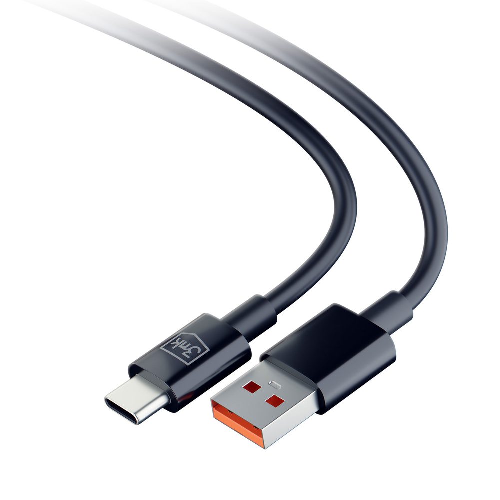 184368_3 3mk Hyper Cable USB-A / USB-C 1.2m 5A - blackeng