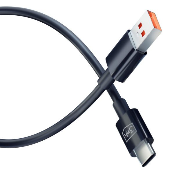 184368_6 3mk Hyper Cable USB-A / USB-C 1.2m 5A - blackeng
