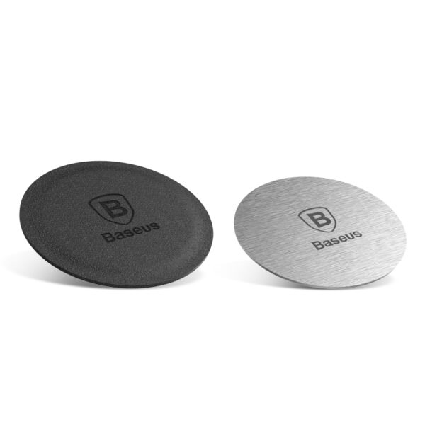 Baseus Magnet Iron Suit self-adhesive plates for magnetic holders - silver and black (2 pcs.)eng